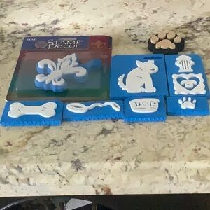 Blue and White Stamp Decor Set